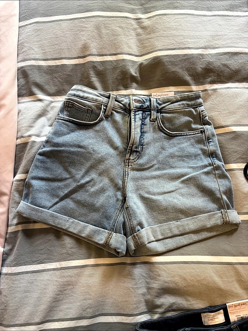 LC Lauren Conrad High-Rise Cuffed Shorts Blue Size 4